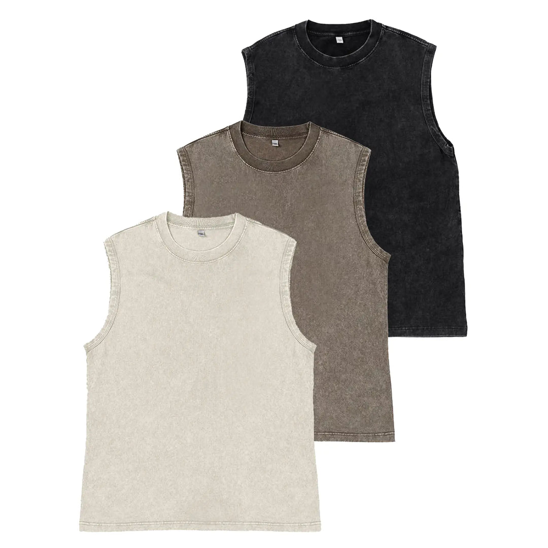 230G Washed Muscle Fit Sleeveless Tee