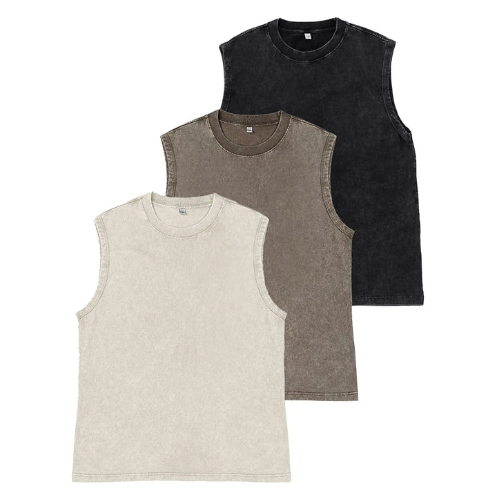 230G Washed Muscle Fit Sleeveless Tee