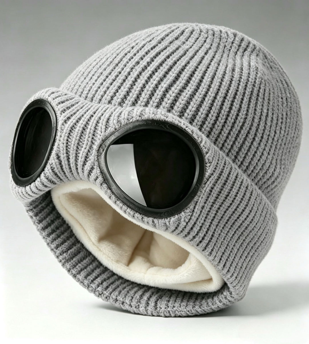 Goggle Lens Design Beanie Hat
