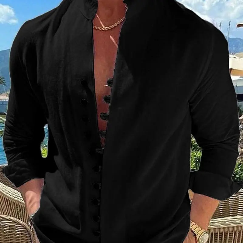Luxe Linen Henley Shirt