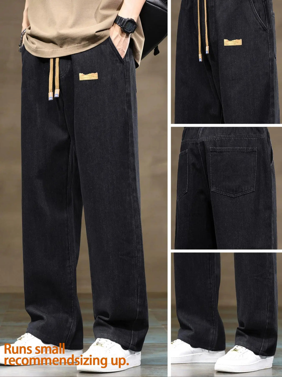 Vintage Washed Denim Jogger Pants