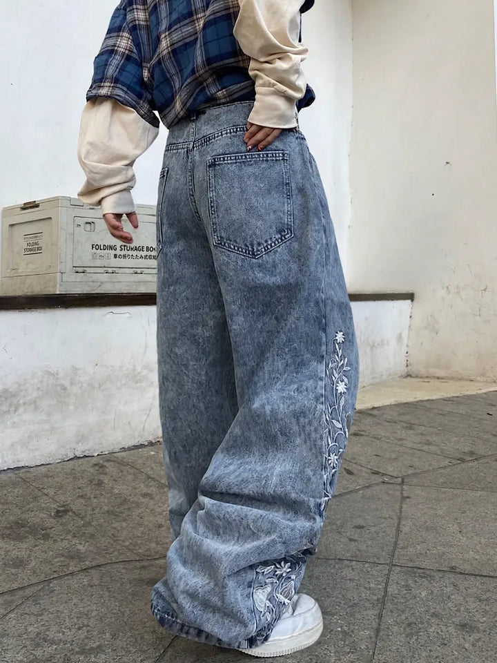 Thin Oversized Wide Leg Denim Jeans