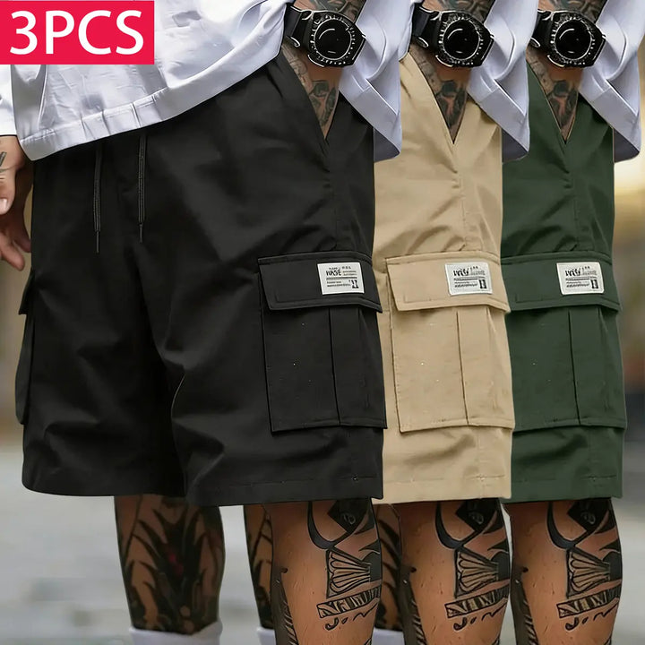 Men’s 3-Piece Cargo Baggy Shorts
