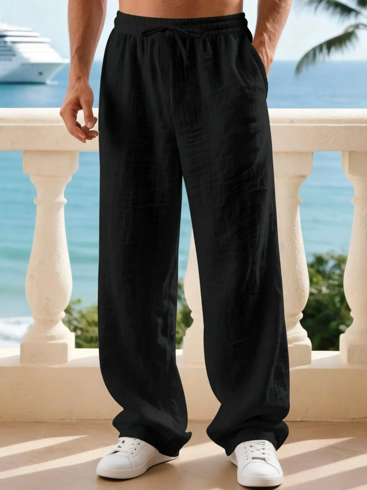 Men’s Coastal Linen-Blend Relaxed Drawstring Pants