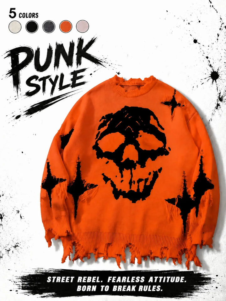 Ripped Drop Shoulder Sweater Pullover