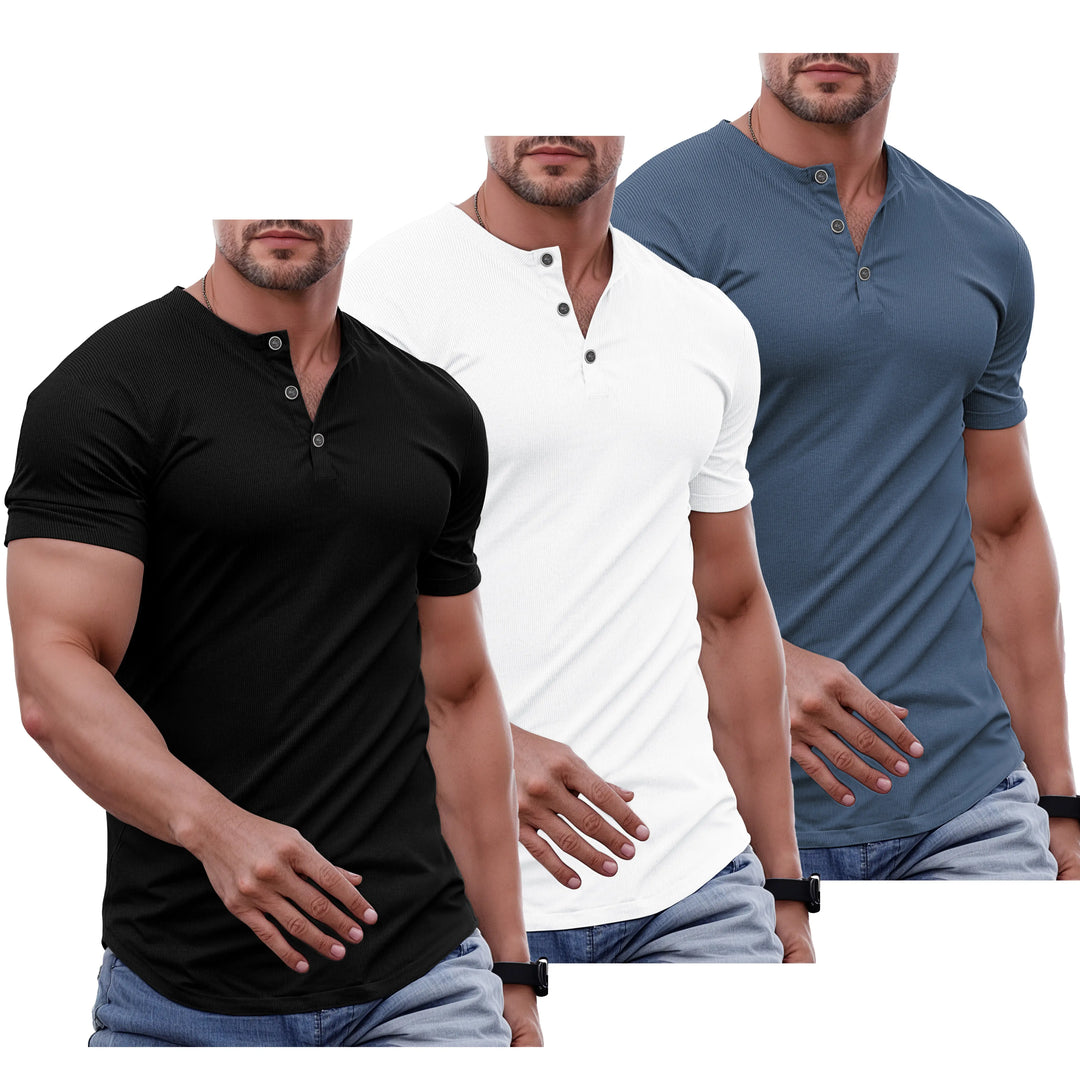 Slim Fit Henley Muscle Tee