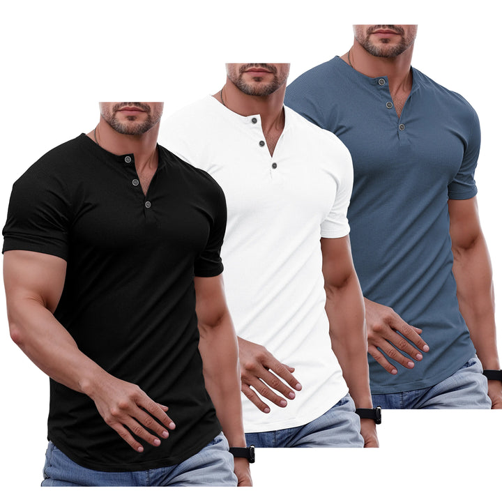 Slim Fit Henley Muscle Tee