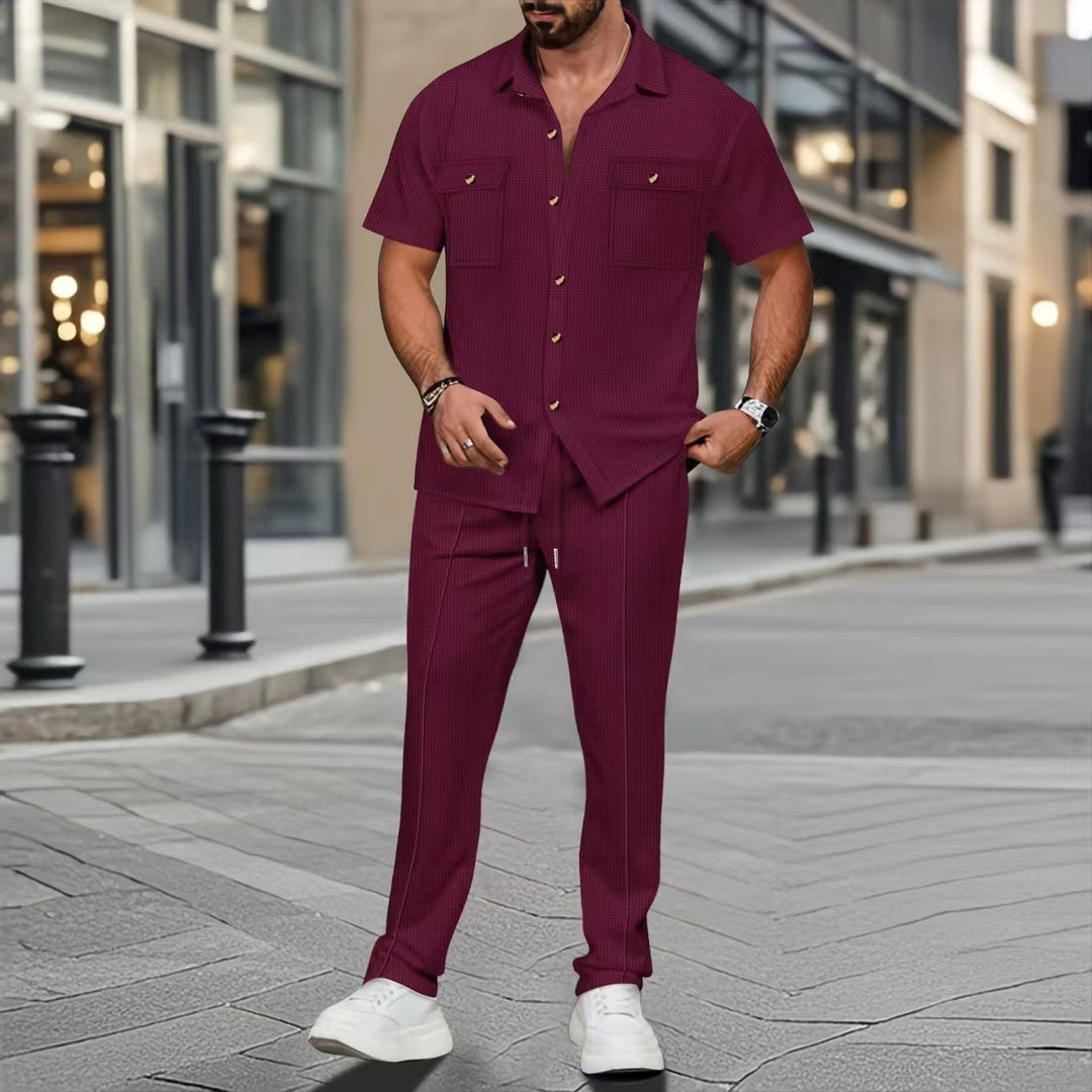 Men’s Textured Summer 2-Piece Set