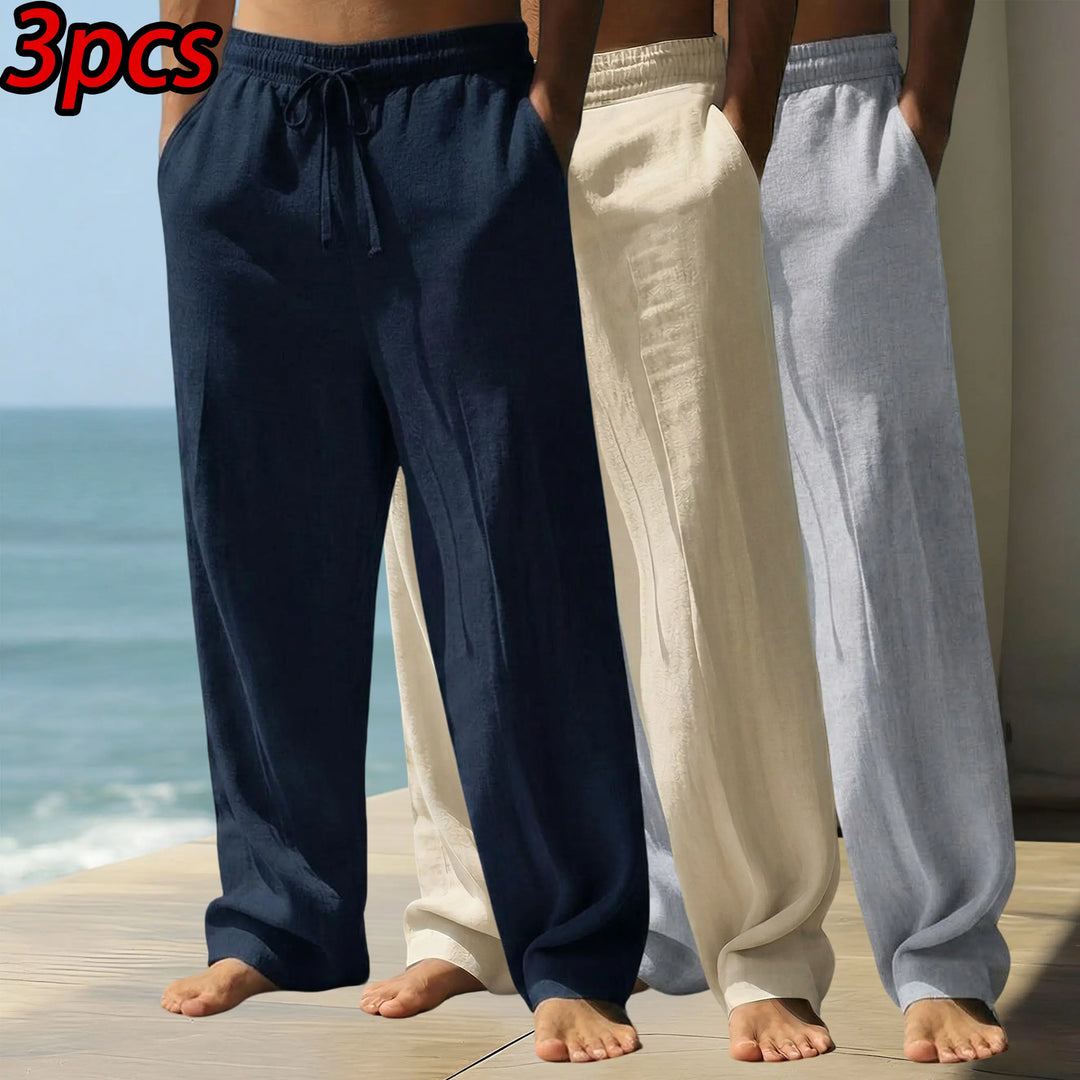 3-Pack Premium Linen Comfort Pants