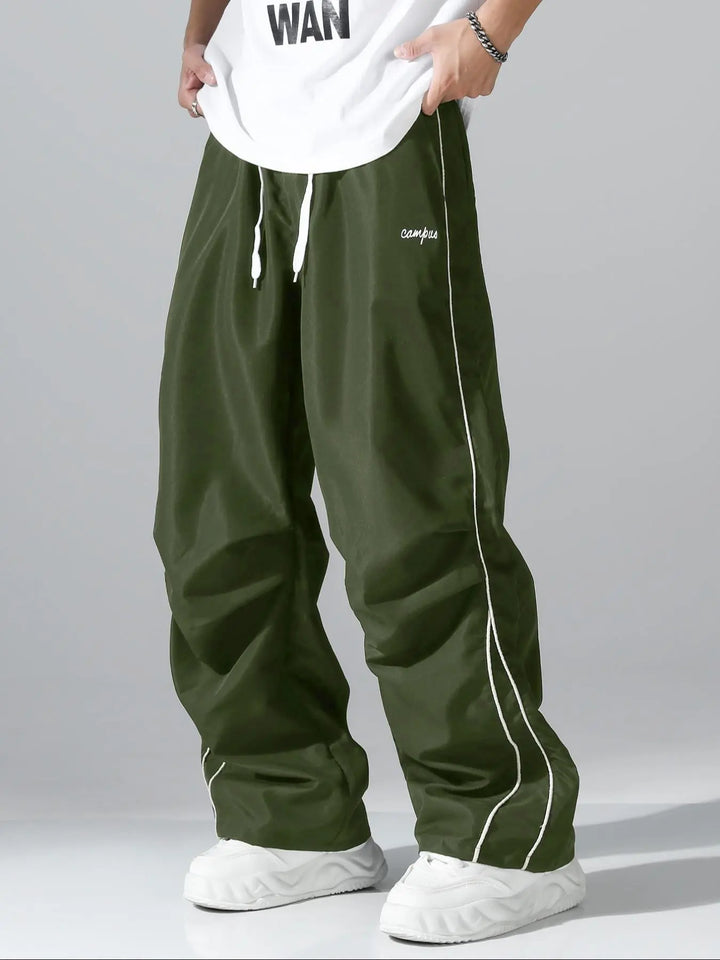 Contrast Piped Relaxed Pants