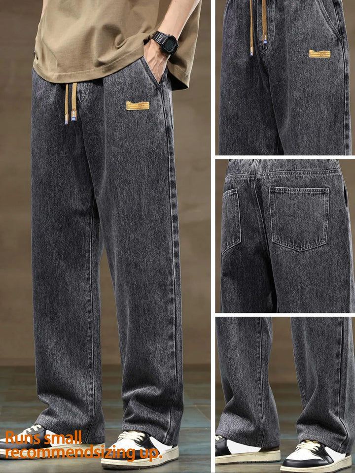 Vintage Washed Denim Jogger Pants