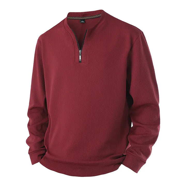 S-5XL Half-Zip Mock Neck Pullover Sweatshirt