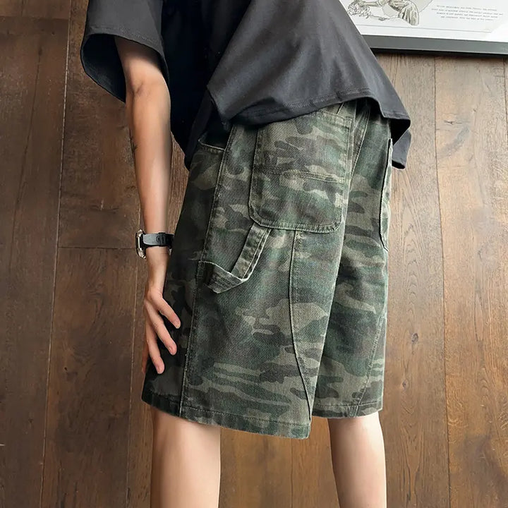 Vintage-inspired Camo Cargo Shorts