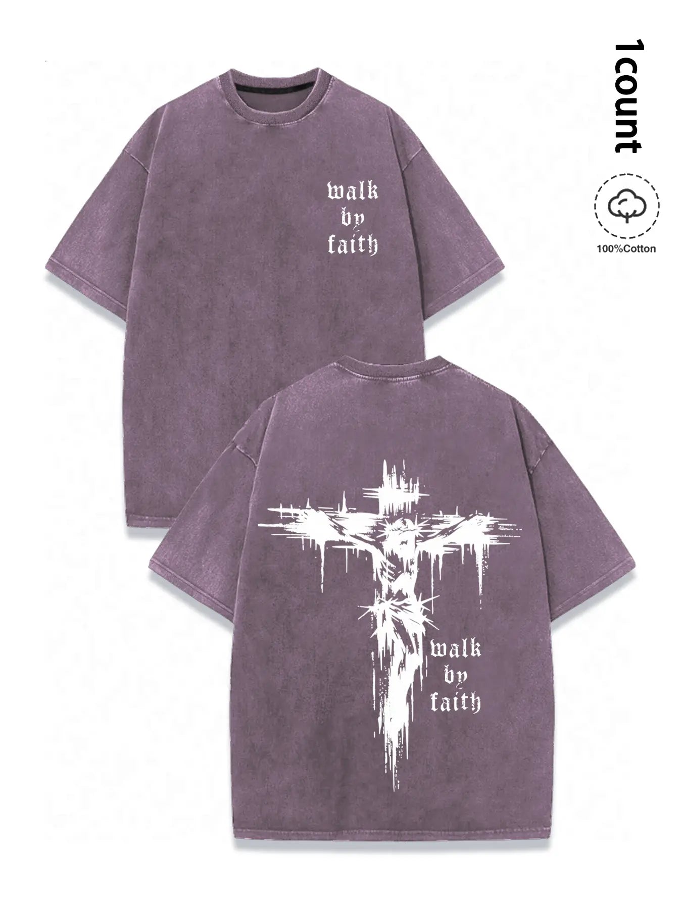Walk By Faith Vintage Cross Graphic Tee