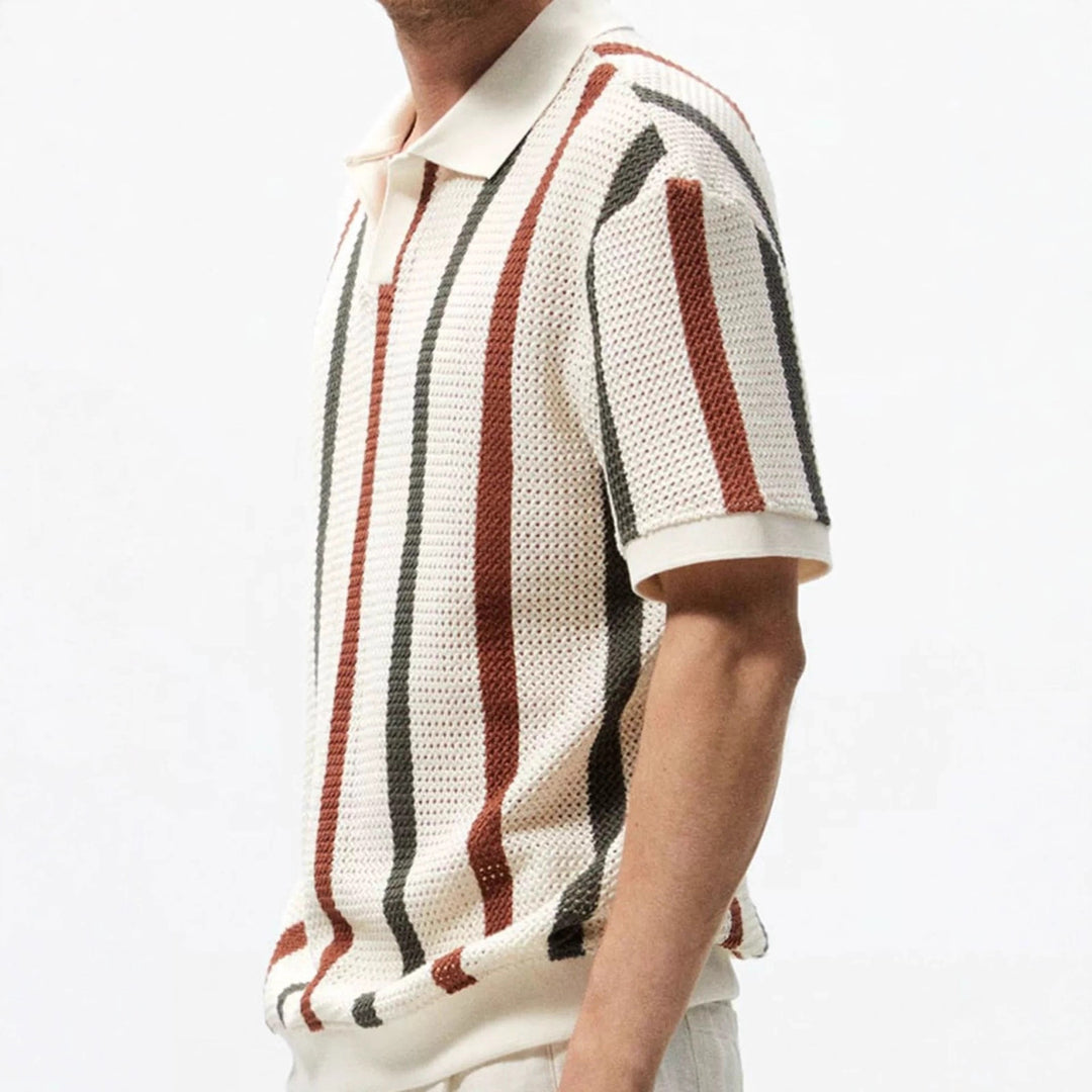 Monaco Knit Stripe Polo Shirt