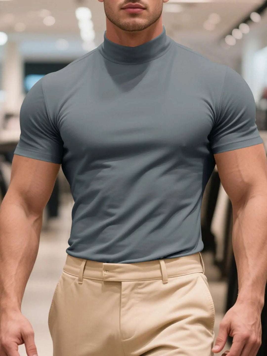 Athletic Contour Mock Neck Tee