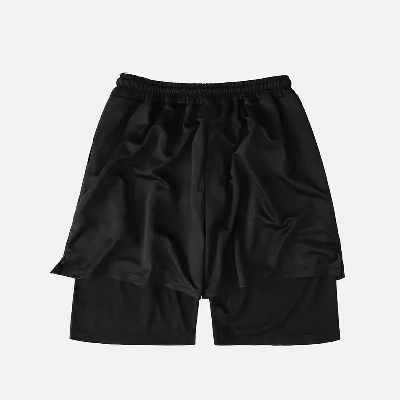 DOUBLE-LAYER SPORTS SHORTS