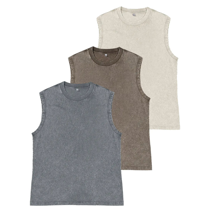 230G Washed Muscle Fit Sleeveless Tee