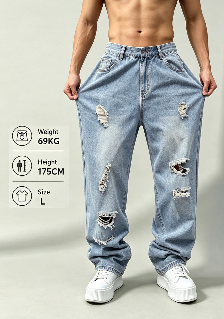 Plus Size Trendy Loose Fit Denim Jeans