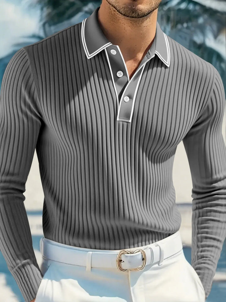 Prestige Ribbed Knit Polo Shirt