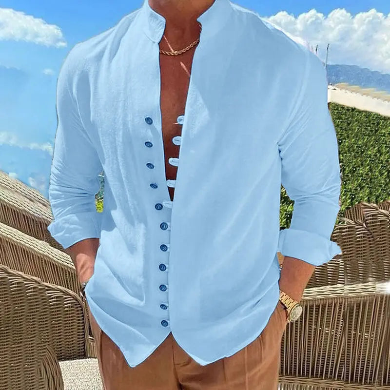 Luxe Linen Henley Shirt