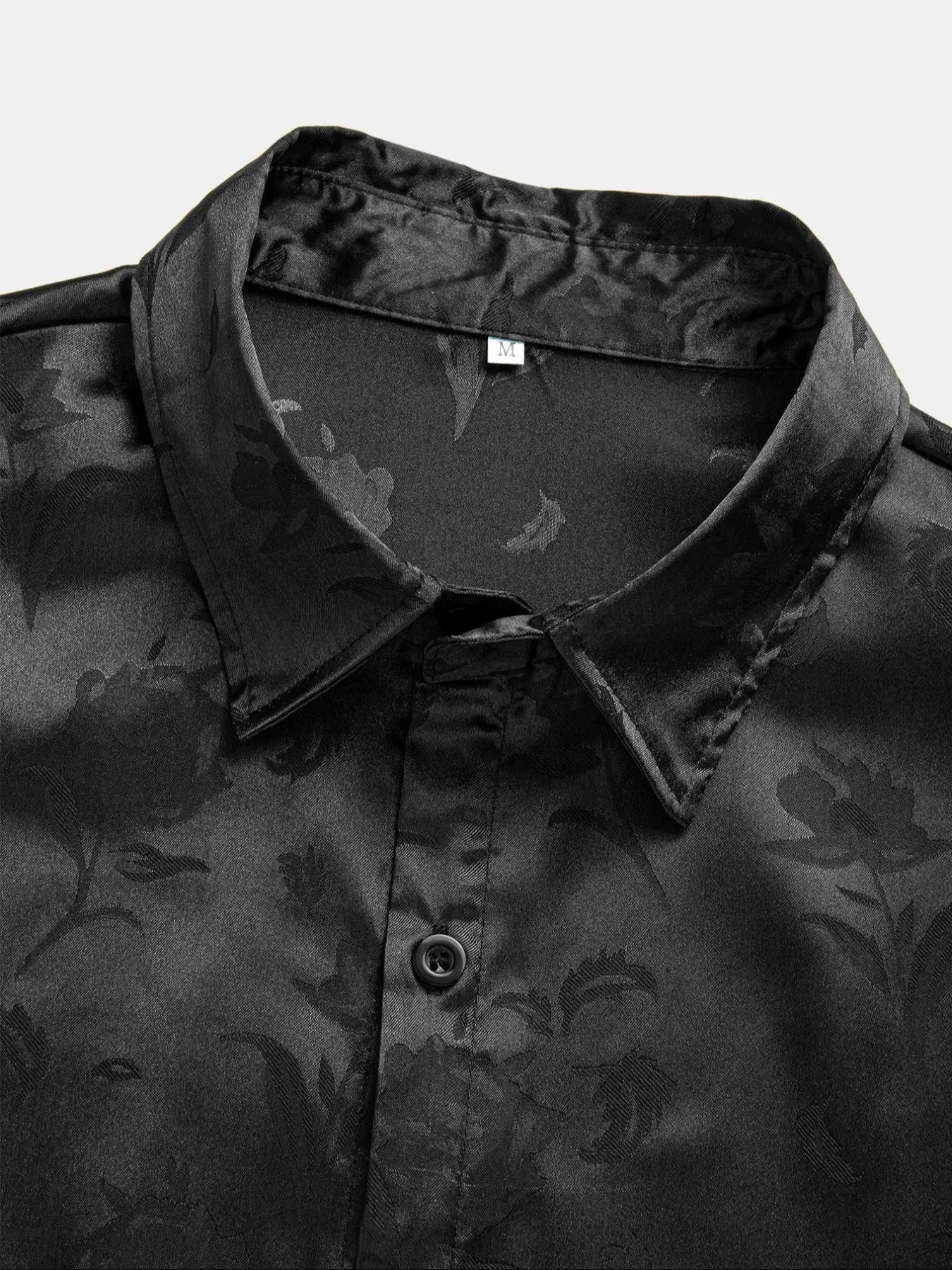 Midnight Bloom Jacquard Resort Shirt