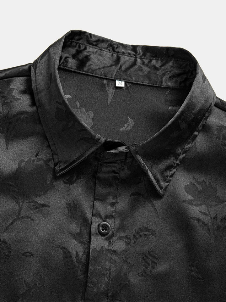Midnight Bloom Jacquard Resort Shirt