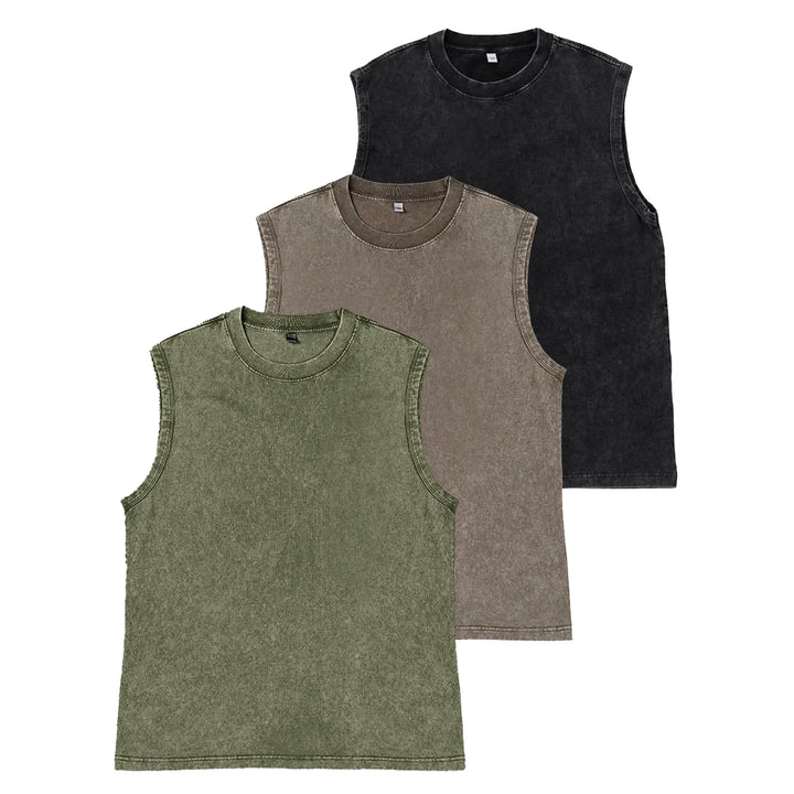 230G Washed Muscle Fit Sleeveless Tee