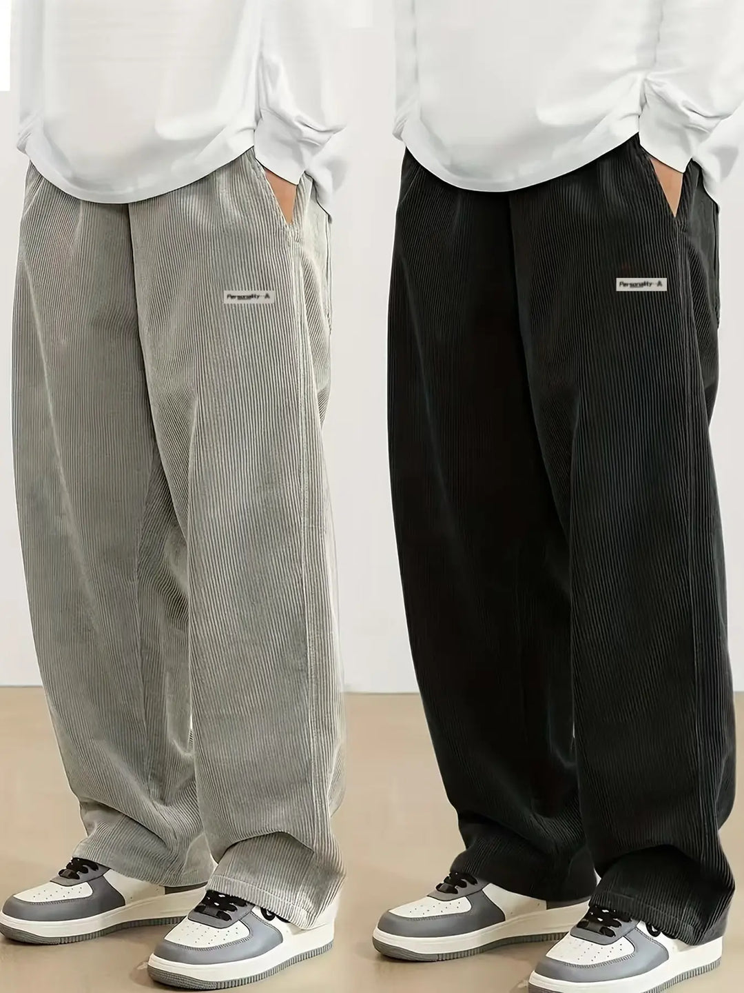 Drawstring Waist Corduroy Sweatpants