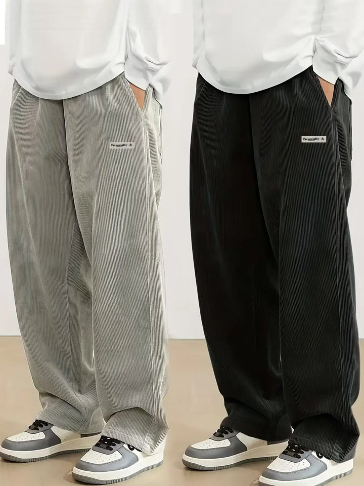 Drawstring Waist Corduroy Sweatpants
