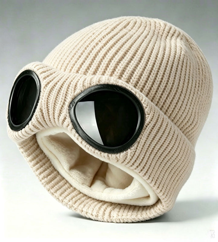 Goggle Lens Design Beanie Hat