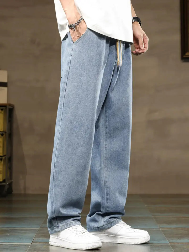Vintage Washed Denim Jogger Pants