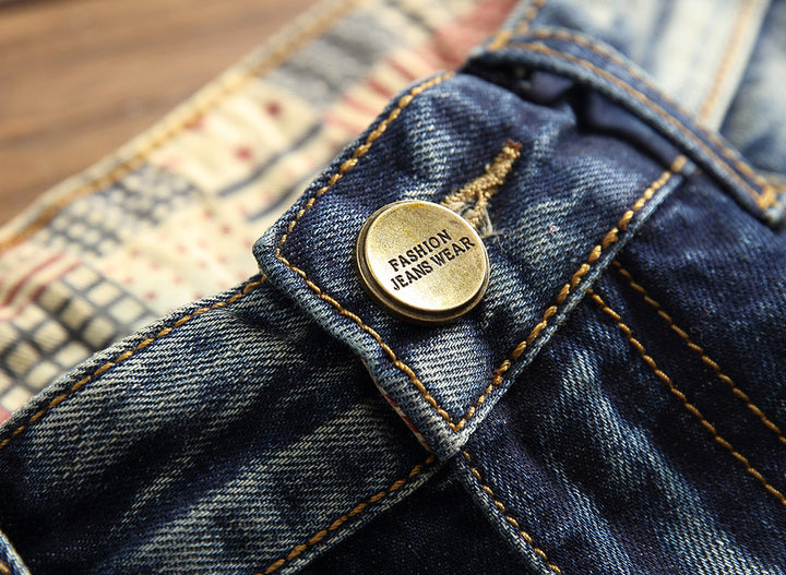 Vintage-wash Distressed Jeans