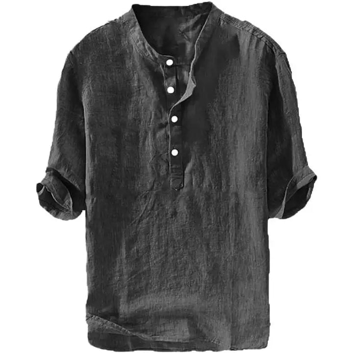 Coastal Breeze Linen Henley Shirt
