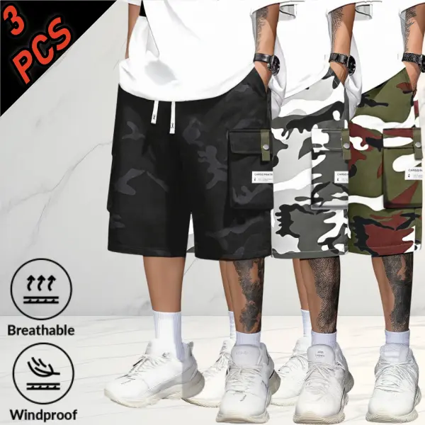3-PACK CAMO CARGO SHORTS