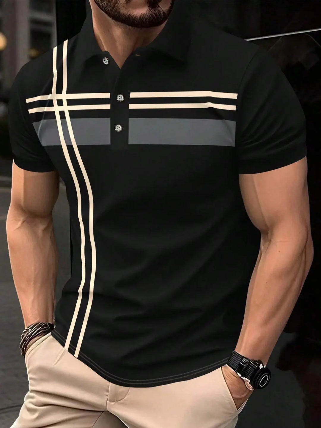 Men’s Sport Stripe Performance Polo