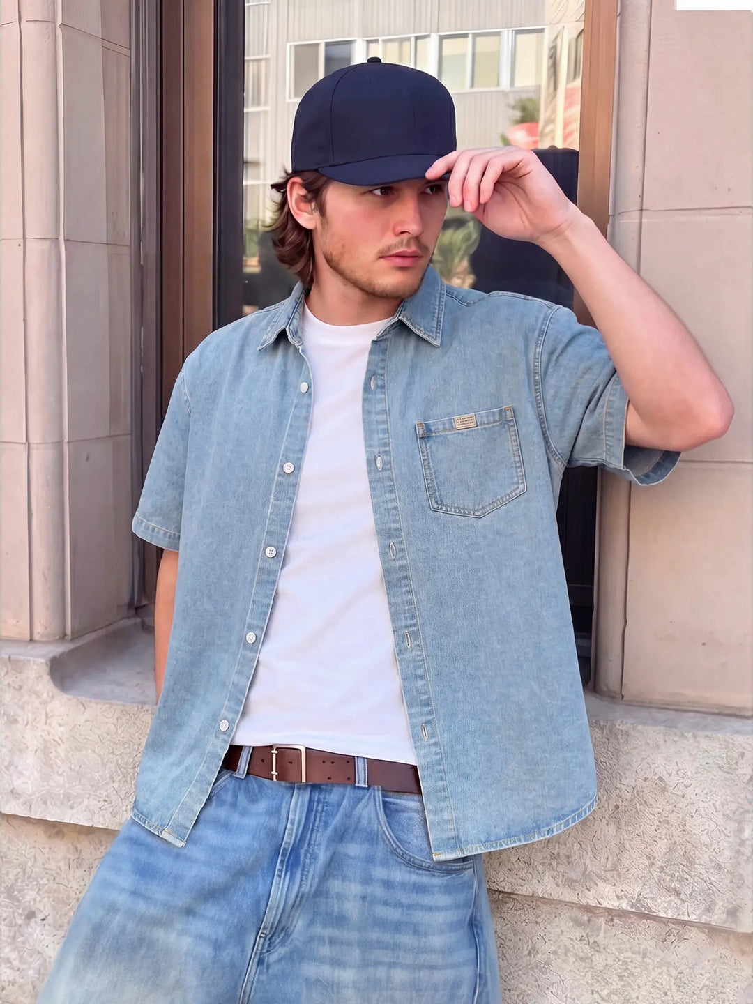 Vintage Denim Short Sleeve Shirt