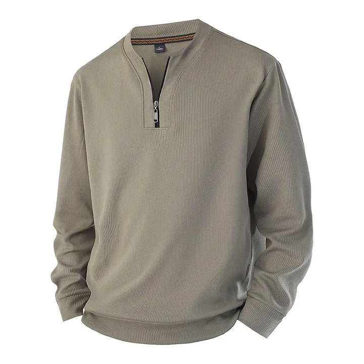 S-5XL Half-Zip Mock Neck Pullover Sweatshirt