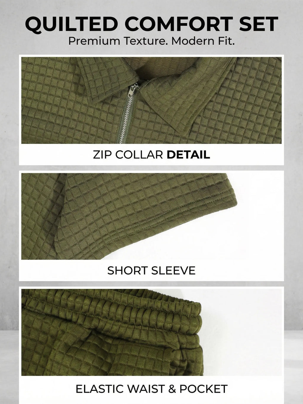 Elite Waffle-Knit Polo Set
