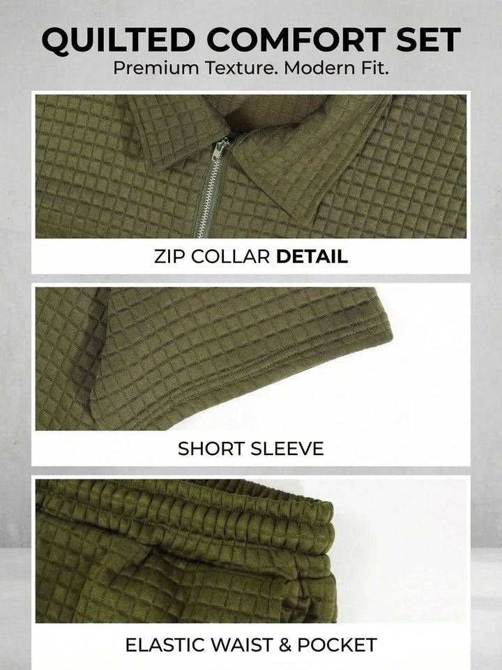 Elite Waffle-Knit Polo Set