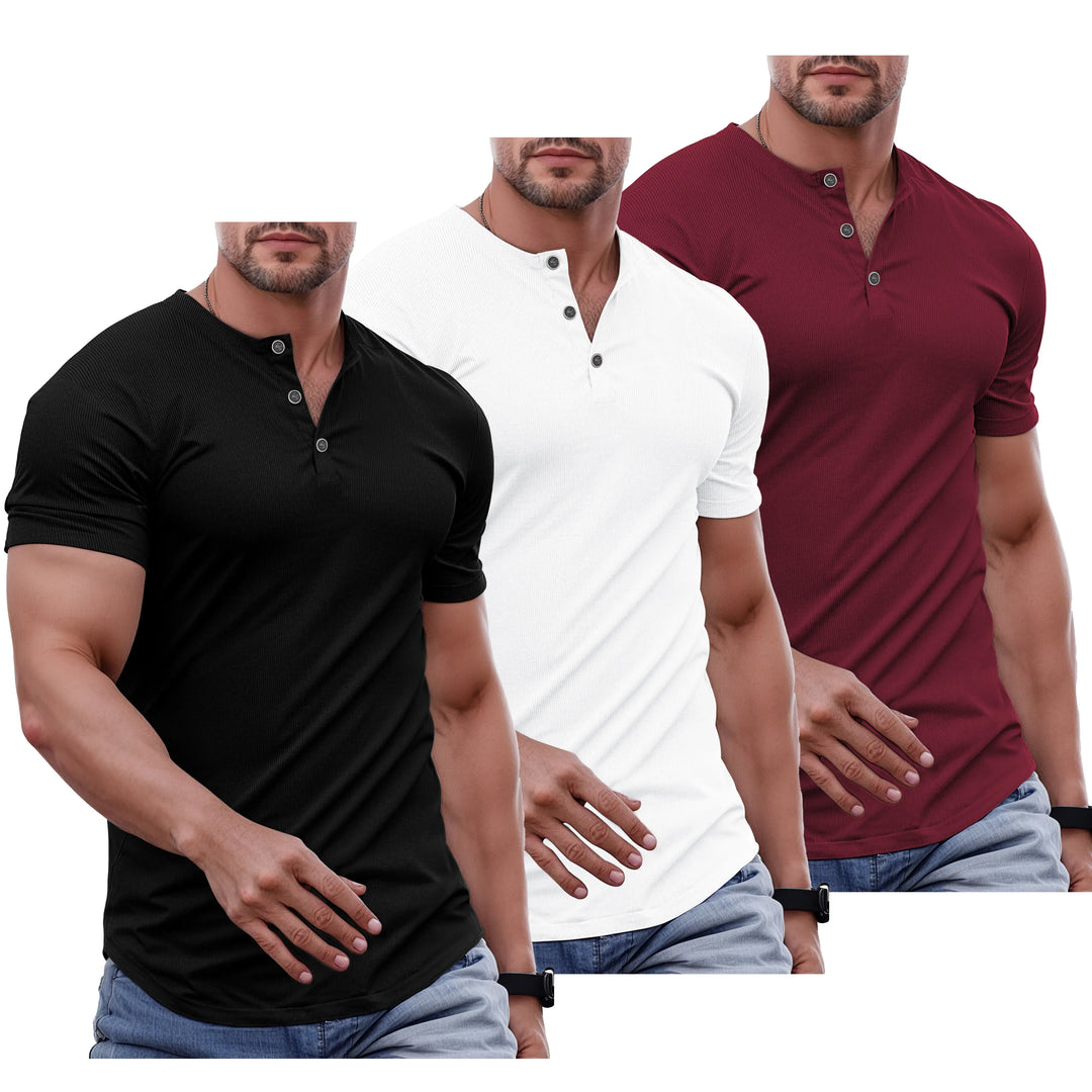 Slim Fit Henley Muscle Tee