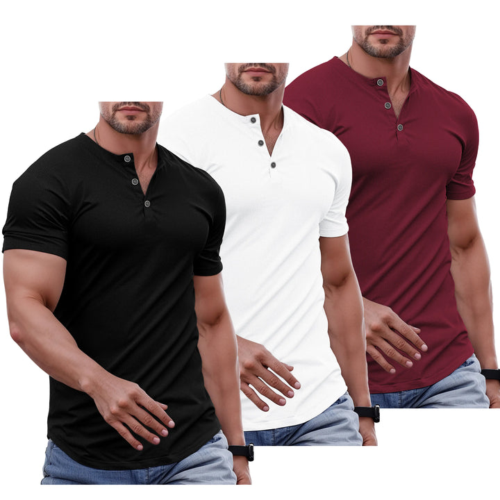 Slim Fit Henley Muscle Tee