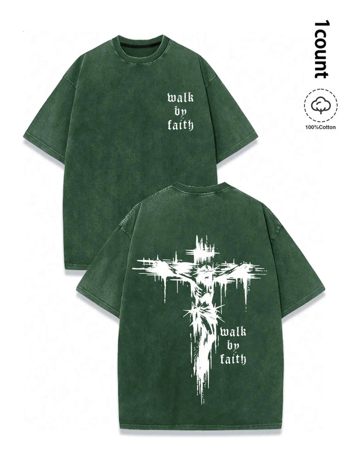 Walk By Faith Vintage Cross Graphic Tee