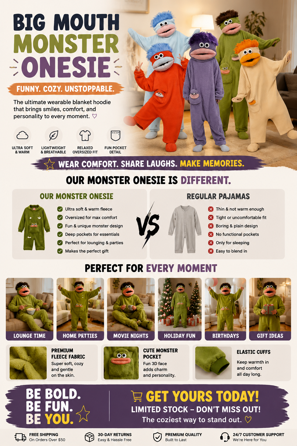 BIG MOUTH MONSTER ONESIE