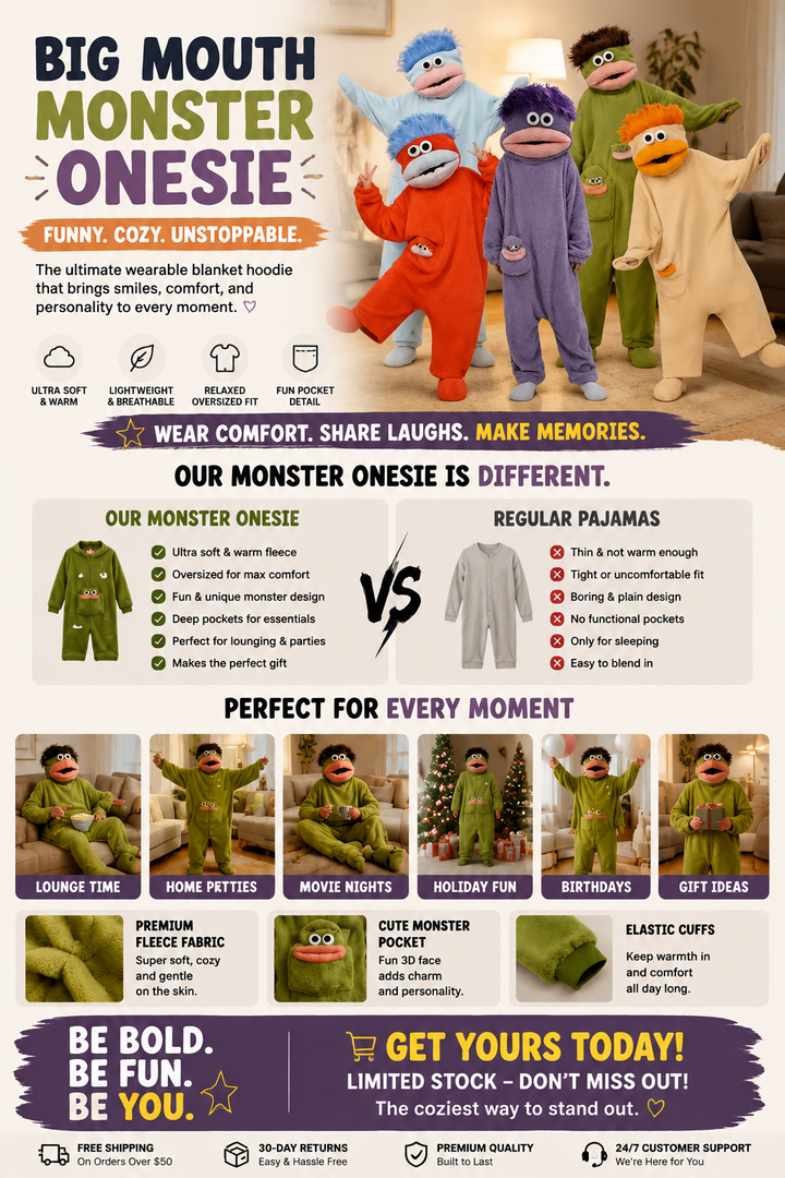BIG MOUTH MONSTER ONESIE