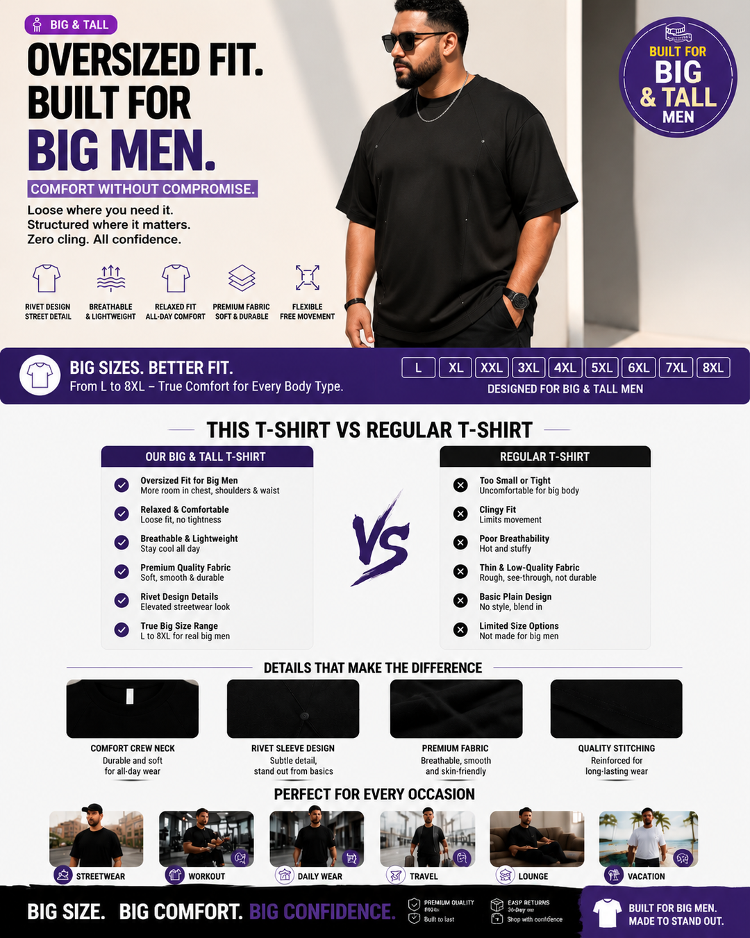 BIG &amp; TALL MEN’S T-SHIRT