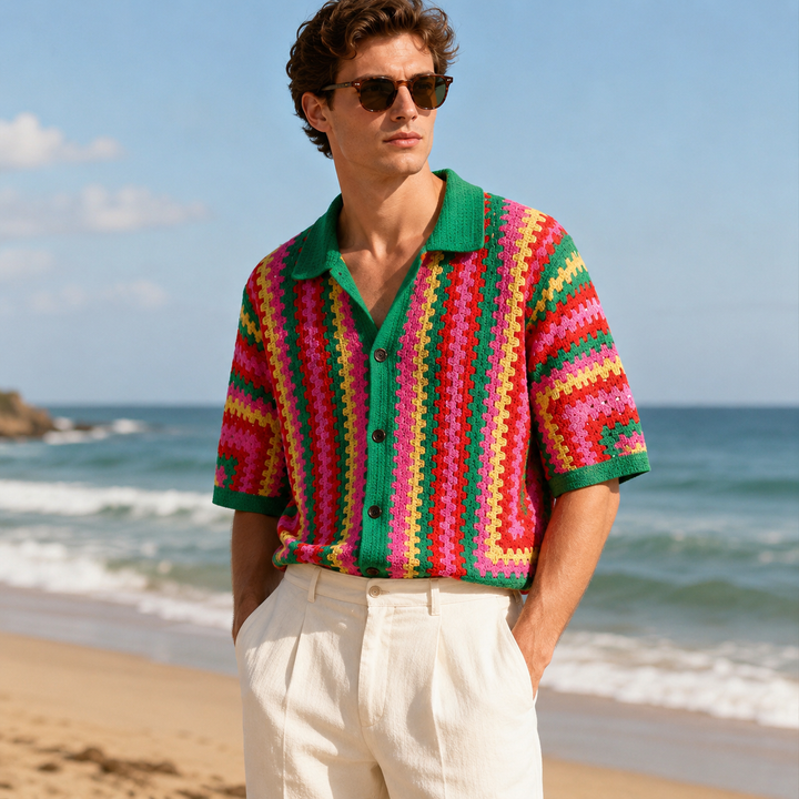 Hollow Out Knit Shirts