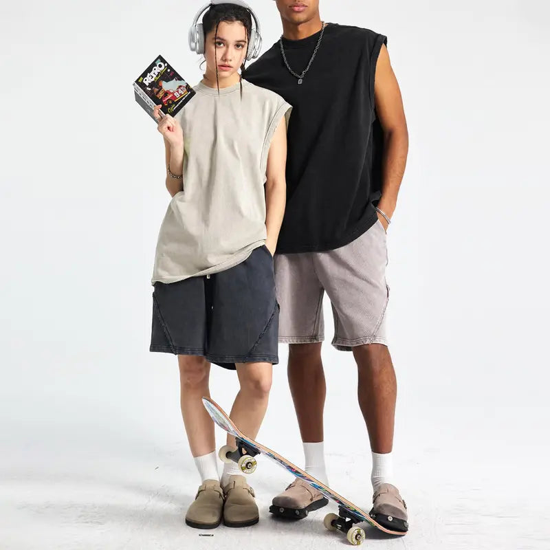 230G Washed Muscle Fit Sleeveless Tee
