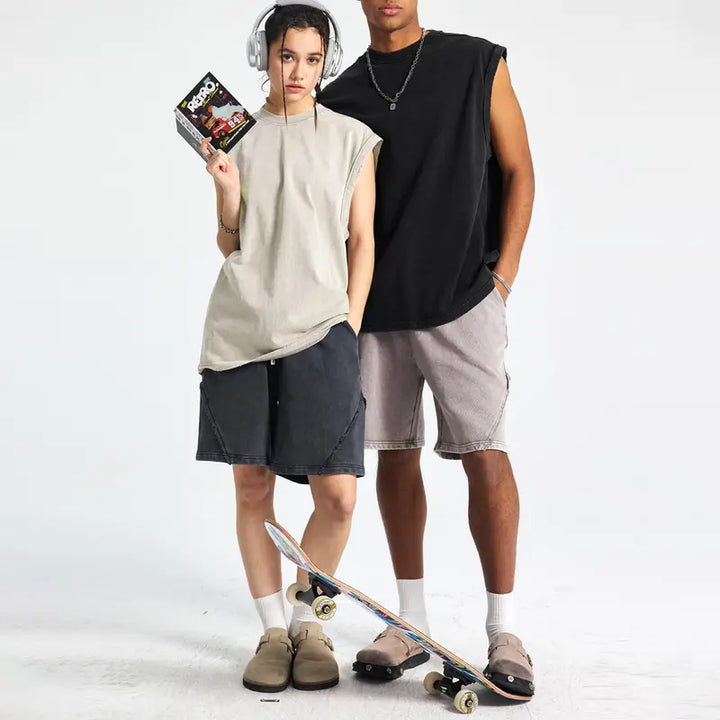230G Washed Muscle Fit Sleeveless Tee