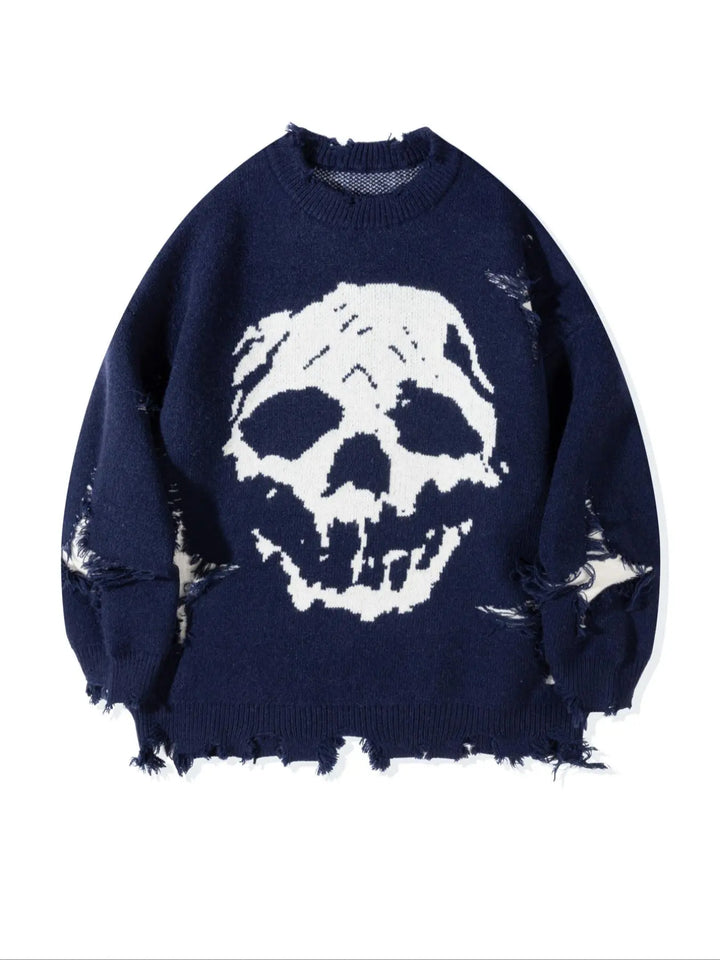 Ripped Drop Shoulder Sweater Pullover